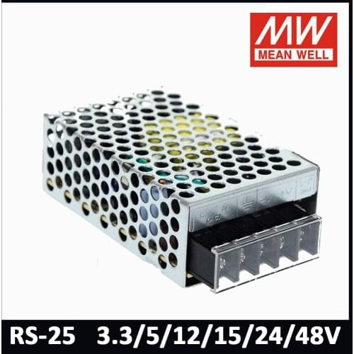 MEAN WELL RS-25 25W Single Output Switching Power Supply 3.3/5/12/15/24/48V Led Driver RS-25-5 RS-25-3.3 RS-25-12