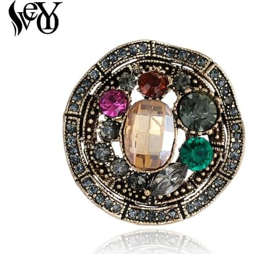 VEYO Classic Coat Crystal Brooches Vintage Pins Brooches for Women Fashion Jewelry Gift