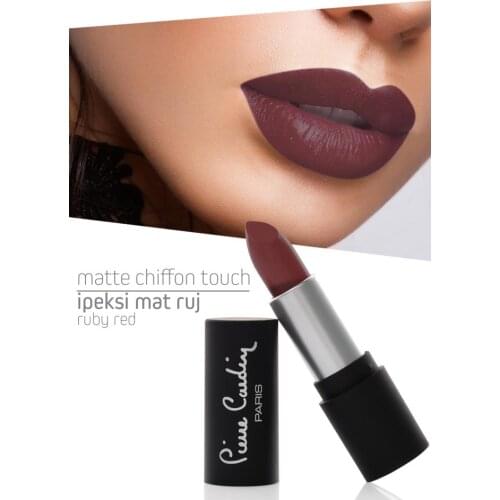 Cosmetic Lip Makeup Matte Chiffon Touch Lipstick Ruby Red Lip Gloss Waterproof Lips Velvet Volume Moisturizer Silky Beauty