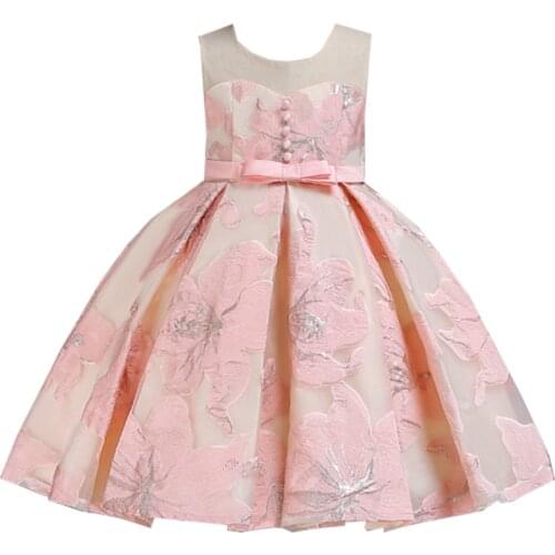 Summer Princess Dress for Girls Childrens Flower Mesh Girls Dresses for Party Wedding Teen Dresses Performance Girls Clothes