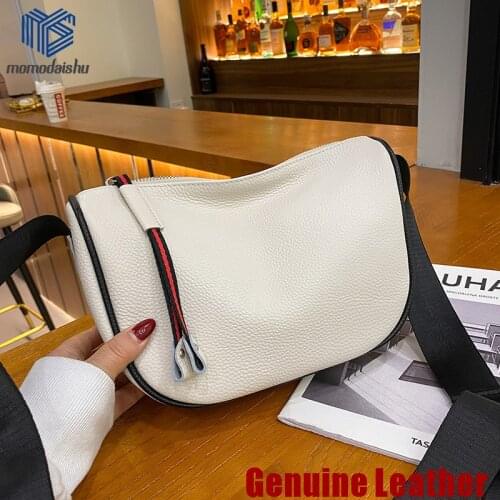 Fashion Solid Color Saddle Bag 2021 New Genuine Leather Womens Designer Handbag Wide Shoulder Strap Shoulder Messenger Bag