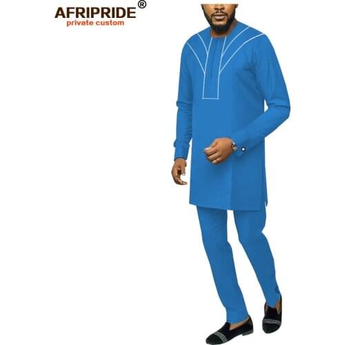 Men`s Casual African Dashiki Ankara 2 Piece Outfit Hipster Shirt Pants Set Tribal Clothing Clothes AFRIPRIDE A1916073