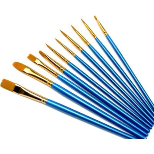 10Pcs/set Watercolor Brushes Kit Art Watercolor Paint Brushes Round/Pointed Tip Nylon Hair Painting Oil Acrylic Brush Pen