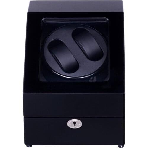 Watch Winder ,LT Wooden Automatic Rotation 2+3 Watch Winder Storage Case Display Box (All black) 2019 New style