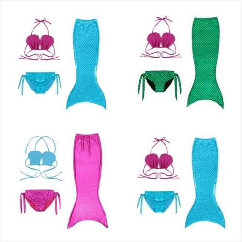 2018 New Girl Mermaid Tail Bath Suit Swimmable Swimwear Suit Sikini Costume Beachwear Summer 3-11Y