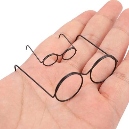 2pcs Great Collection Fashion Round Frame Lensless Retro Doll Glasses For Doll Hot Sale