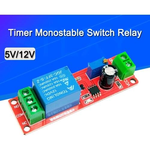 NE555 Timer Switch Adjustable Module Time delay relay Module DC 5V / 12V Delay relay shield
