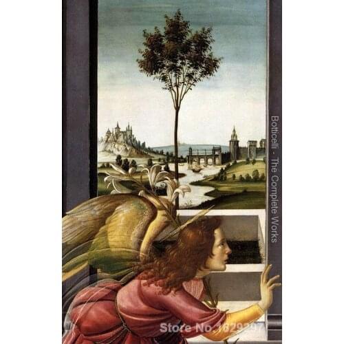 Portrait Woman painting Sandro Botticelli Cestello Annunciation (detail 1) 90 handmade High quality