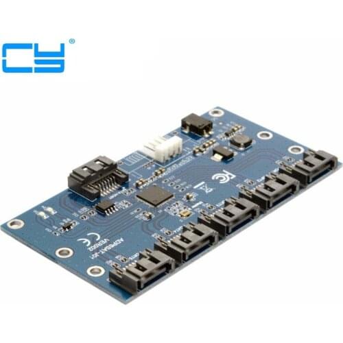 SATA 1 to 5 Hub PM Router Port Multiplier Riser Card Splitter Storage Adapter JMB321 chipset