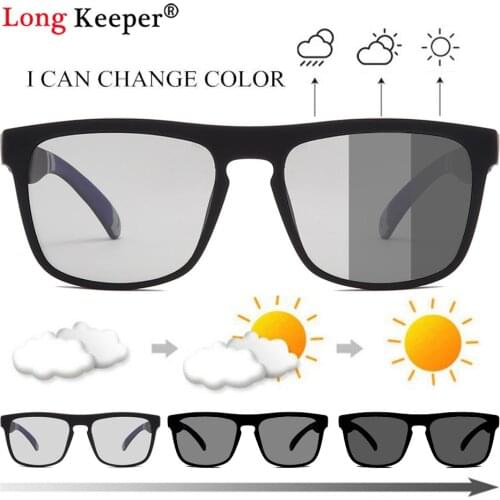 Vintage Classic Photochromic Polarized Sunglasses Men Discoloration Eyewear Anti Glare UV400 Glasses Driving Change Color Oculos