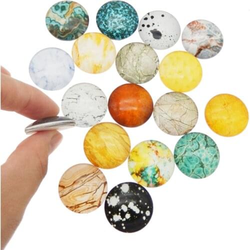 8-30MM Rock Textur Design Glass Cameo Flatback Scrapbooking Dome Cabochon Mix Pattern For Craft DIY Accessory Findings Wholesale