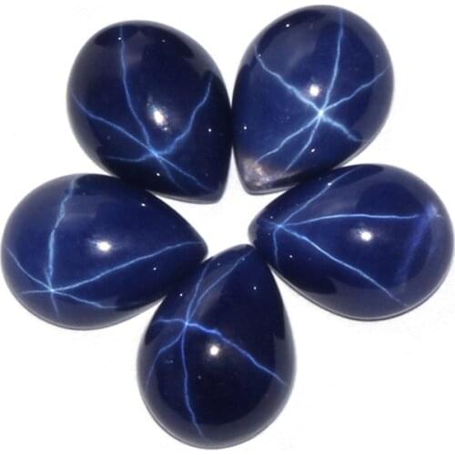 DIY Jewelry hot sale 1 pcs top quality ruby star blue sapphire star round pear oval cabochon shape six star gemstone for jewelry