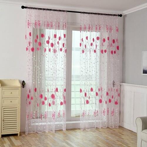 New Summer Voile Curtain Tulle Window Treatment Voile Drape Living Bedroom Room Decoration Curtains cortina para sala FN55
