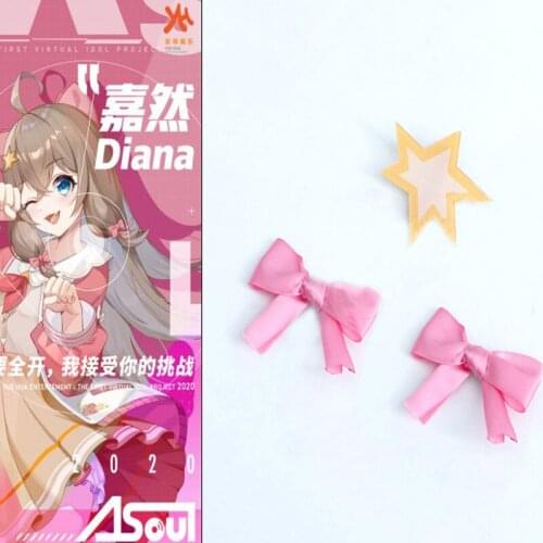 A-SOUL Diana Cosplay Hair Clip Hairpin Anime Hair Pin Bobbypin Halloween Costume Accessories Props