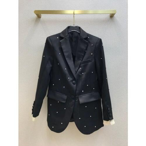 Fashion 2021 new ladies diamond suit jacket + half skirt 2-piece set 0116