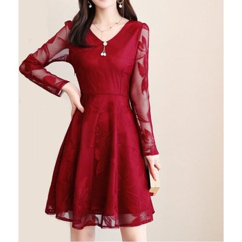 4XL 5XL Plus Size Women Dress Spring 2021 New Long Sleeve Lace Casual Dress Female Oversized Midi Dresses Ladies vestidos robe