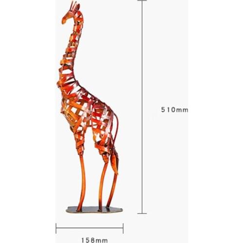 Giraffe Ornament Giraffe Sculpture Figurine Iron Art Decor Housewarming Gift