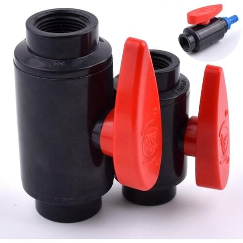 1pc 1/2''~4''Inch Dark Grey UPVC Female Thread Ball Valve Fish Tank Aquarium PVC Valve Water Treatment Garden Irrigation