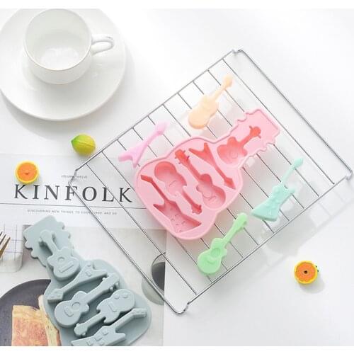1PC Fashion guitar modeling silicone mold cake mold 17cm home-made DIY chocolate ice tray baking tool bartender bar accessories