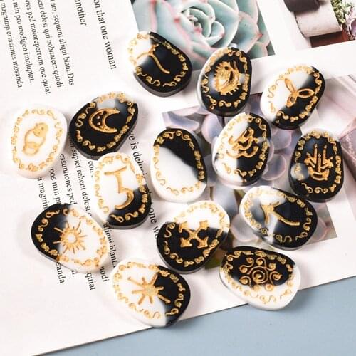 1Pcs Rune Stone Silicone Mold Crystal Epoxy Resin Mold DIY Handmade Making Jewelry Keychain Pendant Crafts Tools