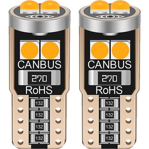 10Pcs T10 W5W WY5W 2825 Super Bright LED Canbus No Error Car Interior Reading Dome Lights Auto Parking Lamp Wedge Tail Side Bulb