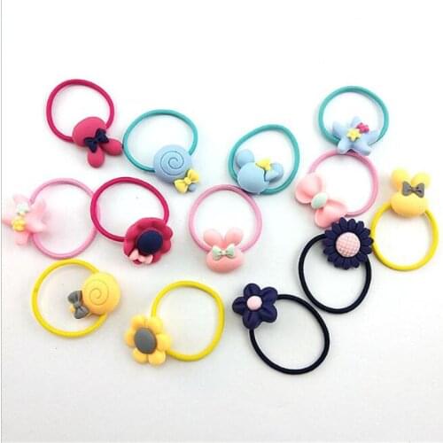 20PCS Lovely Flower Princess Headwear Baby Headdress Girls Hair Accessories Kids Elastic Hair Bands Children Hair Ropes