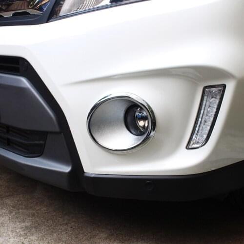 2016 2017 2018 Accessories Auto Front Fog Light Lamp Detector Frame Stick ABS Chrome for Suzuki Vitara Interior Mouldings