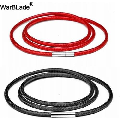 3pcs Necklace Cord Leather Cord String Wax Rope Lace Chain With Stainless Steel Rotary Buckle For Diy Necklace Bracelet Jewelry