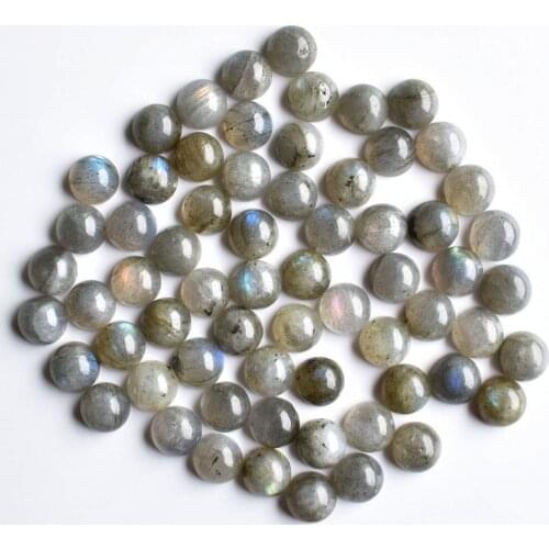 Wholesale36pcs/lot 2020 new fashion natural spectrolite round shape CABOCHON 8mm beads for jewelry accessories making free