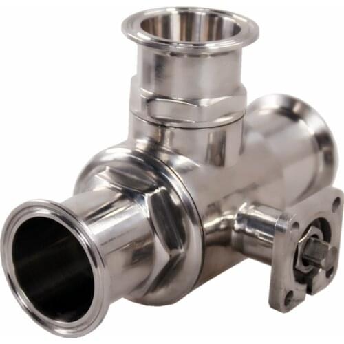 38 51 Sanitary-grade Pneumatic Fast-loading Three-way Ball Valve 304 Stainless Steel T Type ball Valve