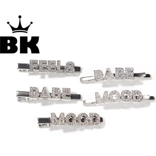 Bling king Name Hairpin Brush Custom Letters Hairpin Iced Out Letters Hairpin Personalised Gift Drop Shipping