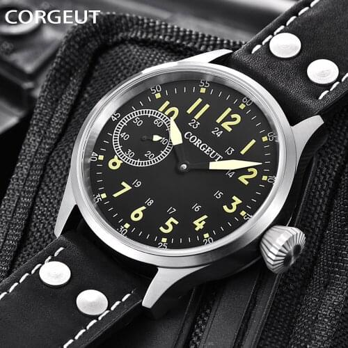 CORGEUT Mens Watches Top Brand Luxury Mechanical Watch Men Fashion Luminous Army Waterproof Men Wrist Watch Relogio Masculino