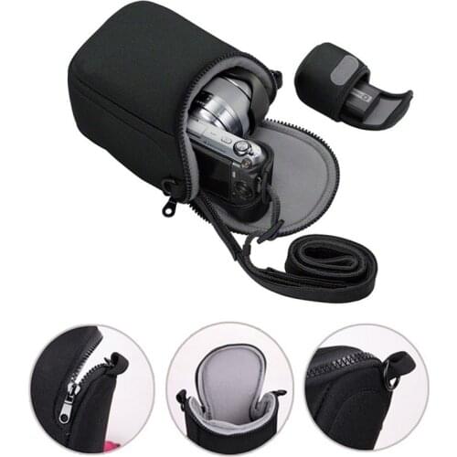 Camera Cover Case Bag for Sony A5100 A5000 A6000 A6300 A6500 RX1R NEX-5T NEX-5N NEX-5R NEX-6 NEX-7 NEX-F3 3N With Strap