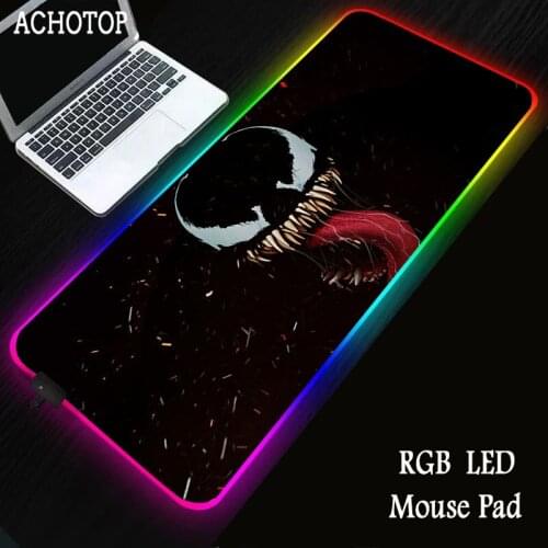 Skull Large RGB Gaming Mouse Pad Gamer Keyboard Mousepad LED Light USB Wired Non-Slip Mouse Mice 7 Dazzle Colors for CSGO DOTA