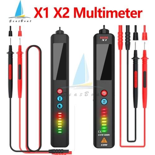 BSIDE X1 X2 Digital Smart Multimeter Infrared Thermometer AC/DC 500/600V LCD HD Display Electric Pen Voltage Sensor Pen Detector