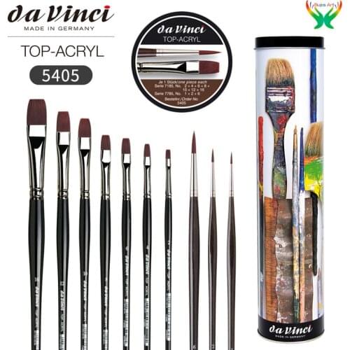 Da Vinci Top-Acryl 5405 Synthetic Fiber Oil Brush Set of 10 cylinders watercolor brush oil paints For Master Painting beginners