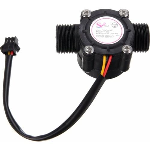 1/2'' Water Flow Sensor Controller Effect Flowmeter Hall 1-30L/min Water Flowmeter for Liquid Water Measuring Instruments