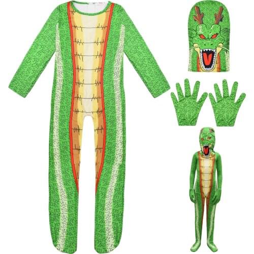 Kids Halloween Costumes Boys Anime Jumpsuits Games Character Fun Party Clothes Brithday Carnival Green Dragon Cosplay Bodysuits