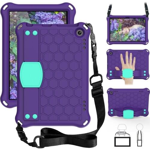 Kids Case for Amazon Kindle Fire HD8 HD 8 Plus 8.0" 2020 EVA Full body Shockproof honeycomb Tablet Funda Capa Cover with strap