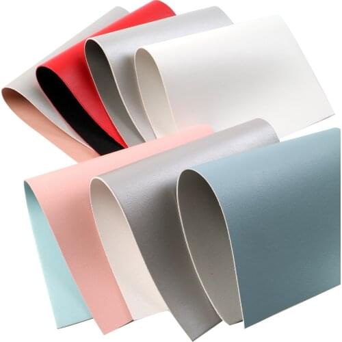 Double Sided Faux Leather Sheets Solid Color Lychee Sheepskin Textured Synthetic Leather Fabric 20x33cm for DIY Earrings Bows
