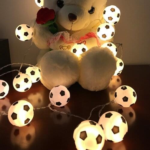 Fairy Light Football Led Light String World Cup Bar Wedding Party Decoration Christmas Holiday Lighting Garland Navidad Decor