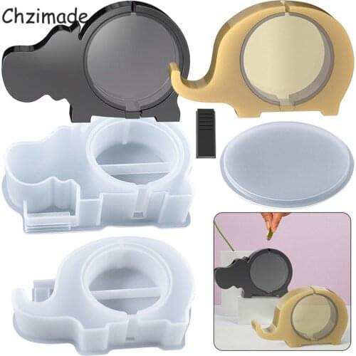 Chzimade Crystal Epoxy Mold Piggy Bank Silicone MoldHome Decoration Jewelry Storage Tray Mold Epoxy Resin Mold Diy Making