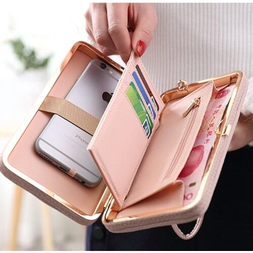 2019 Purse wallet female big capacity brand card holders cellphone pocket gifts for women money bag clutch wristlet bags Bow tie