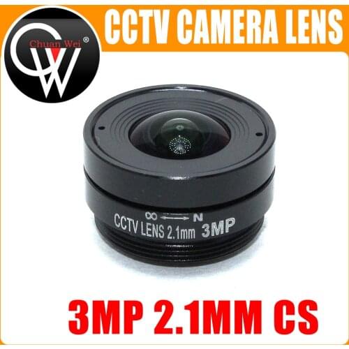 3.0 Megapixel 2.1mm cs lens Fixed Iris Lens CS Mount CCTV Lens Wide angle of view 133degree for 1/2.7" 3mp CCTV Camera