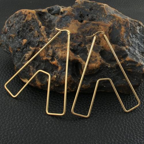 Gold Color Fashion Irregular Stainless Steel Jewelry Simple Earrings Personality Joyas De Acero Inoxidable Para Mujer EFGZCSAC
