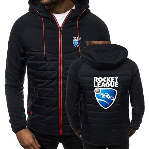 2021 Autumn Winter Mens Rocket League Print New Hooded Jackets Zipper Fashion Warm Thicken Fleece Padded Popular Leisure Coats