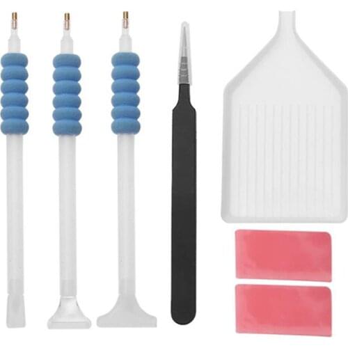DIY Diamond Painting Tools Set 5D Diamond Painting Cross Stitch Accessories Embroidery Pen Mosaic Glue Pen Kit Tweezers