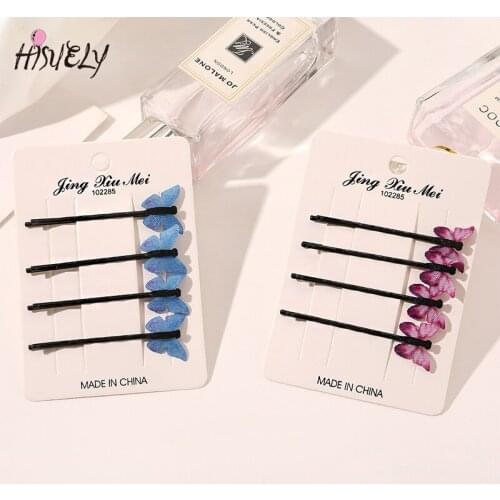 New fashion butterfly hairpin dreamy sweet bangs one word clip temperament suit hair accessories SY52
