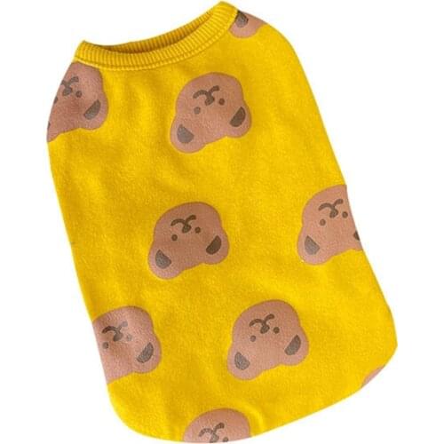 Pet Clothes Spring Summer Clothes Cashmere Cute Bear Print Vest Teddy Bear Clothes Small Medium-Sized Pets Dog Clothes
