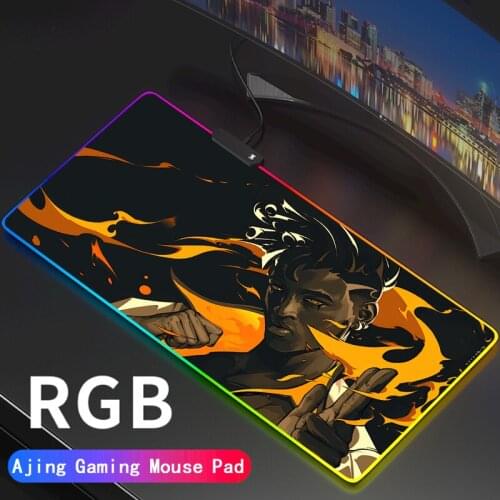 Custom Large Gaming RGB Valorant Mouse Pad Gamer Keyboard Rubber MousePad USB Wired LED Big Backlight Computer Desk Mat
